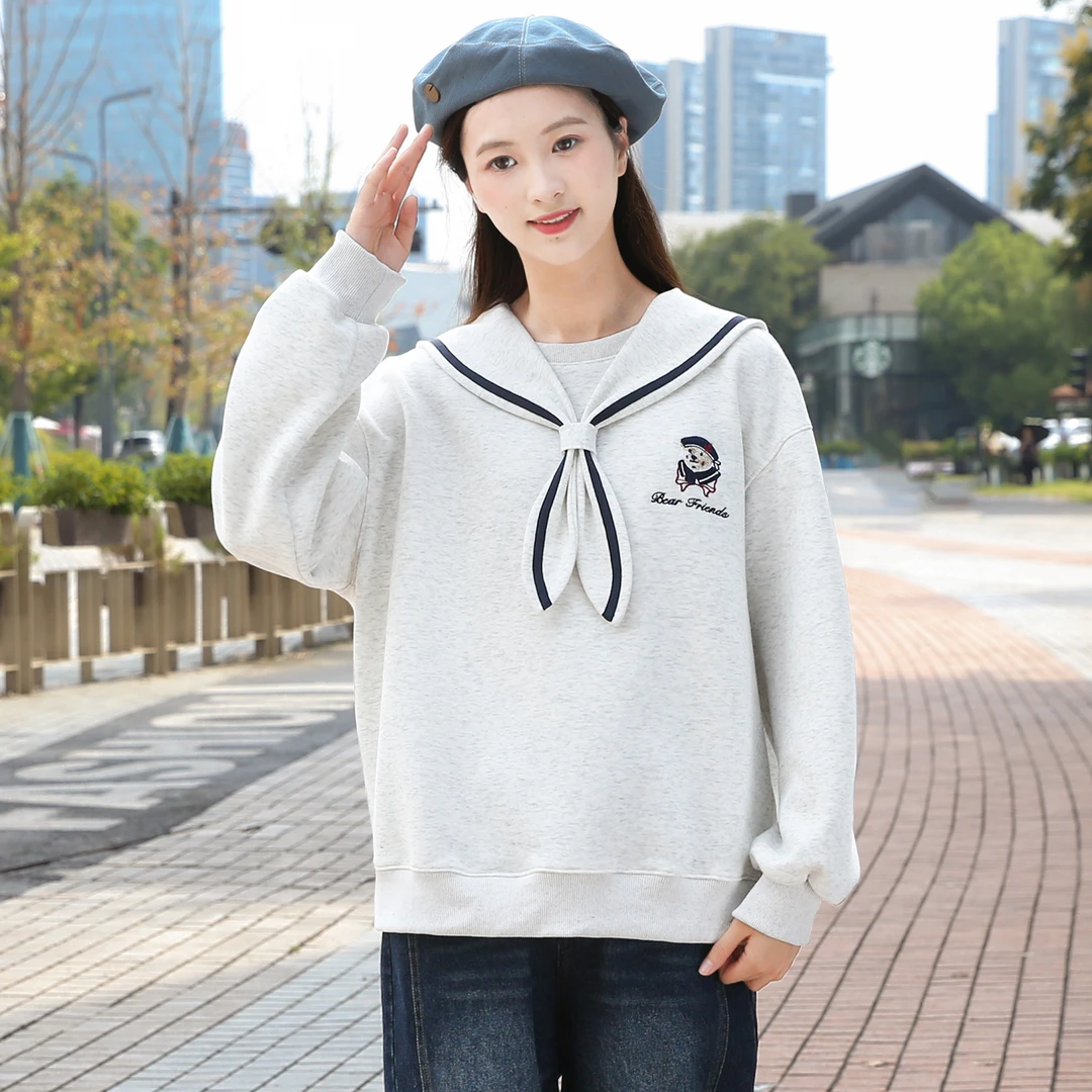 初中生卫衣女海军领甜美日系宽松春秋季高中学生大童10-18岁少女