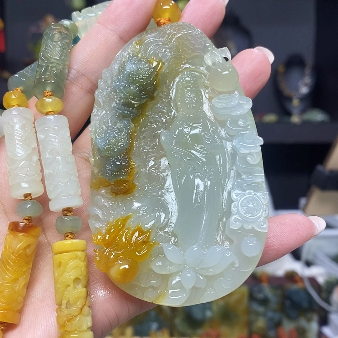 未镶嵌岫玉挂件吊坠项链