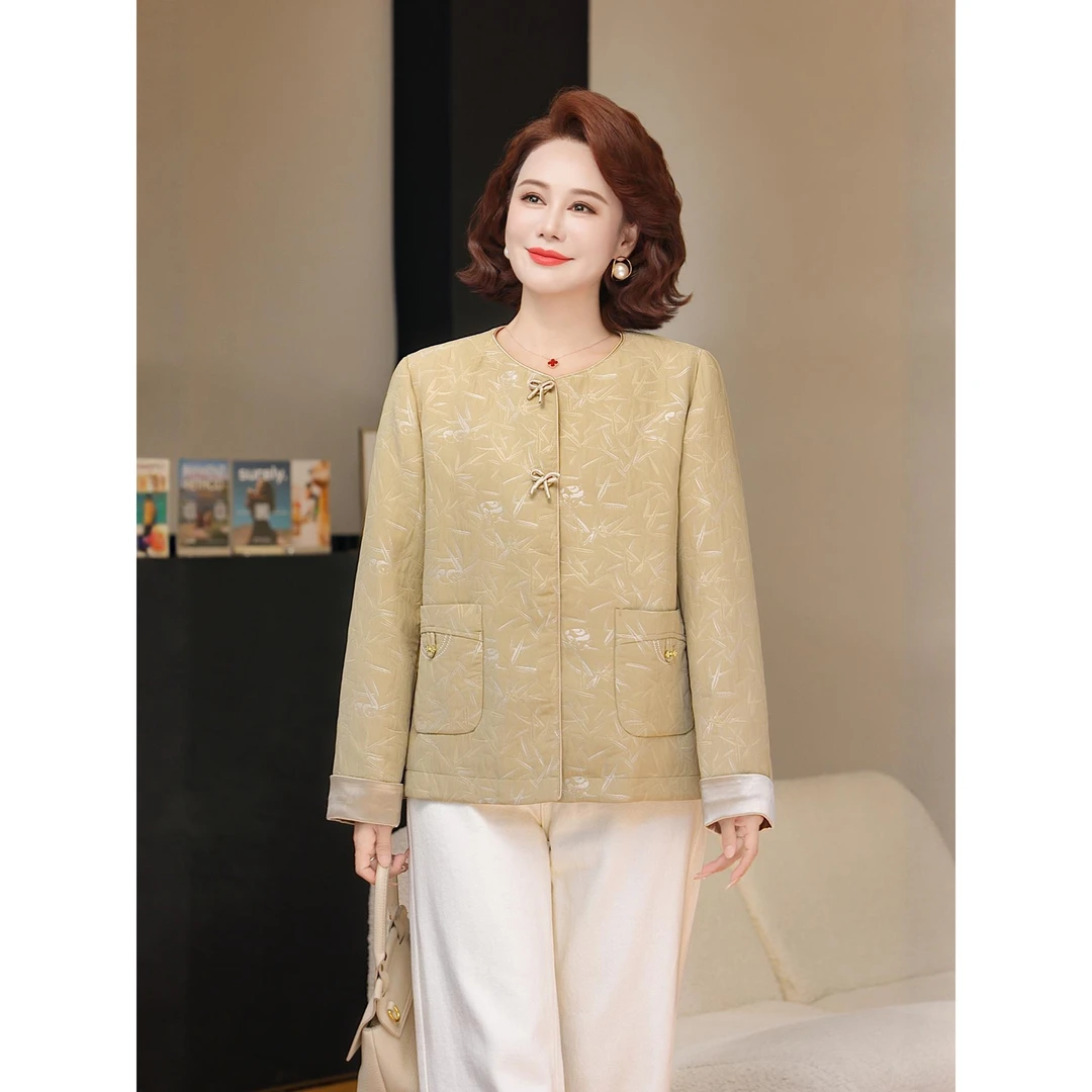 妈妈秋装新中式国风外套2025新款中老年女气质高级感唐装夹克上衣