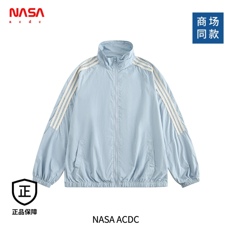NASA夏季男士轻薄条纹防晒衣男女款潮户外钓鱼骑行防晒服夹克外套