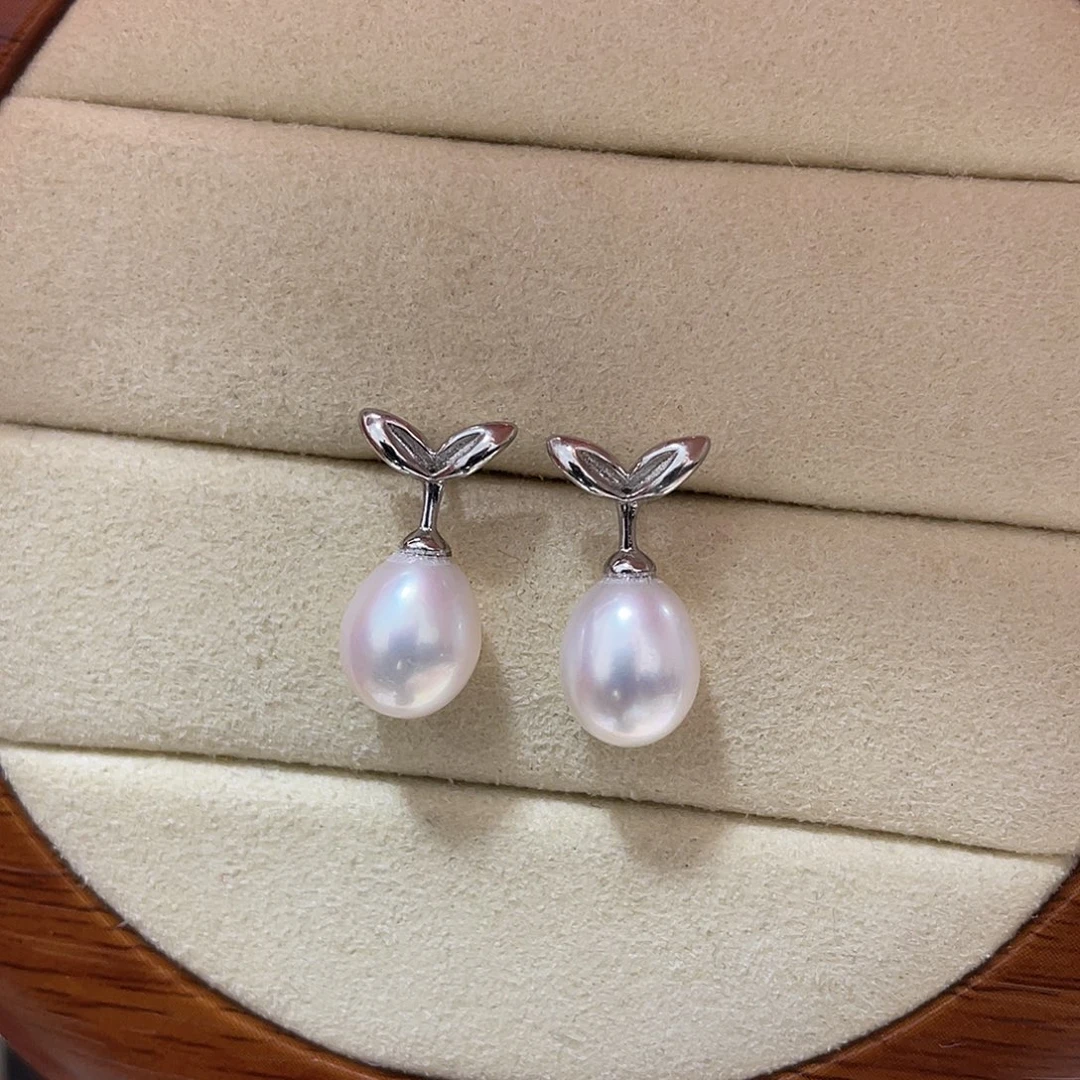 淡水珍珠耳饰银S925镶嵌