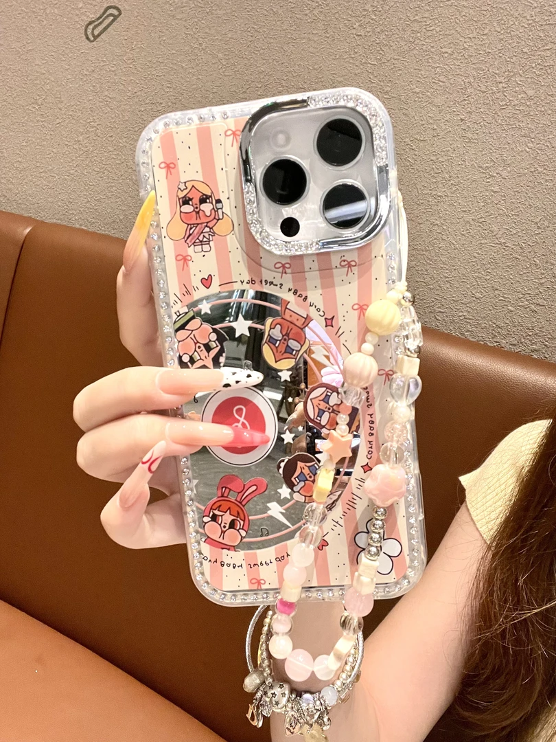 【自带相机保护按键】可爱哭娃镜面壳适用于苹果17/16/15/14保护壳