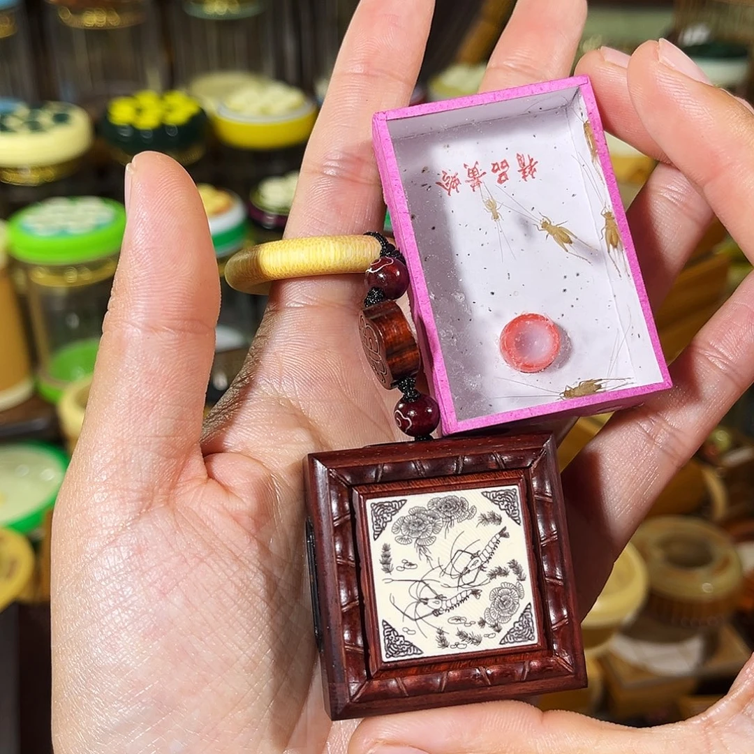 蟋蟀老红木拇指黄蛉盒+小黄蛉