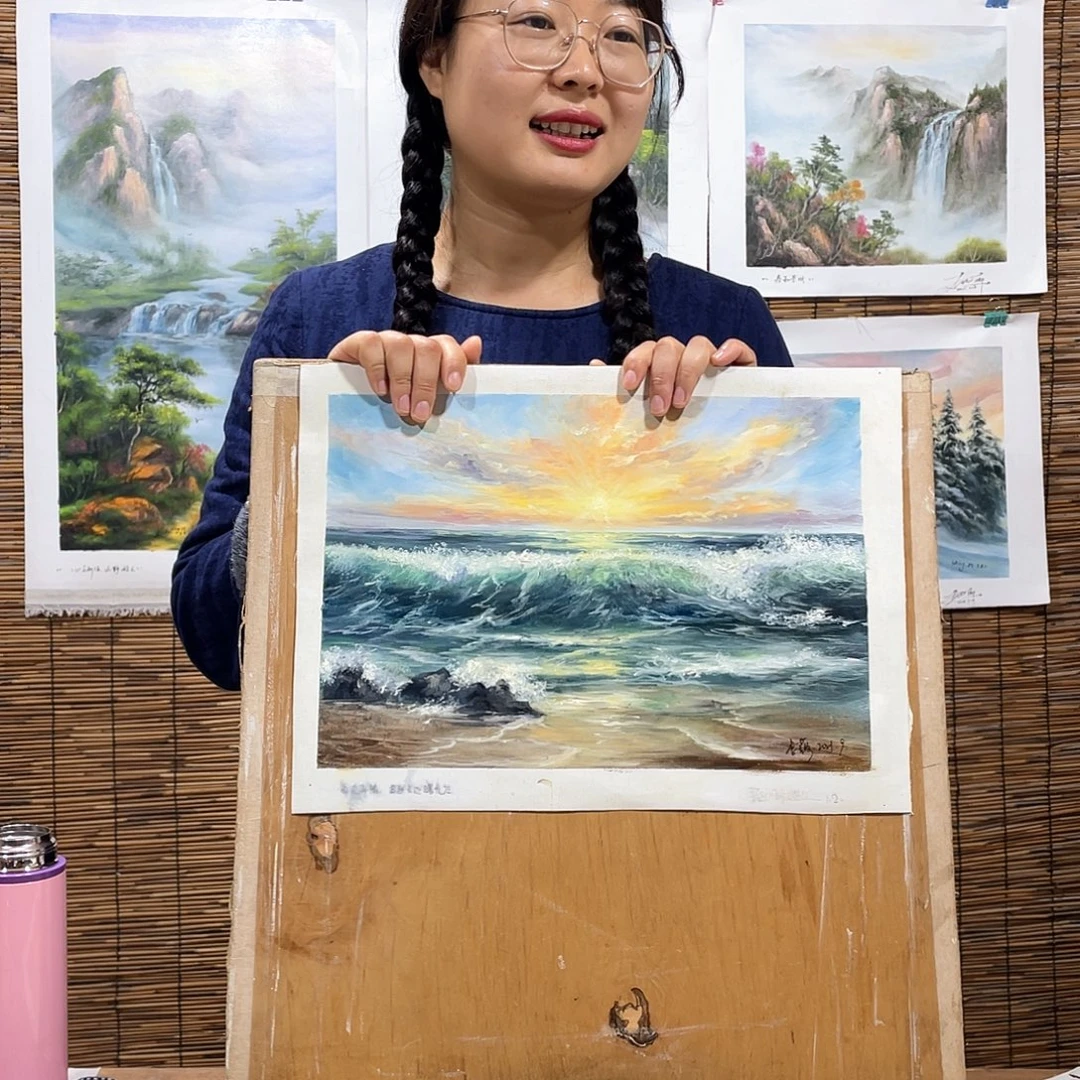 油画恭喜竞拍成功薇爽