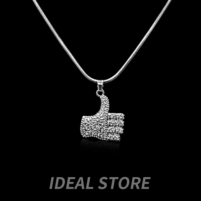 钛钢项链 IDEAL STORE 小众极简满锆大拇哥项链