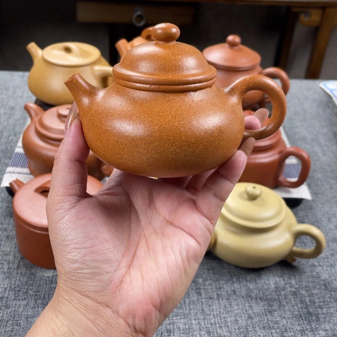 茶壶紫砂金黄段泥容天全手30目170手工泥