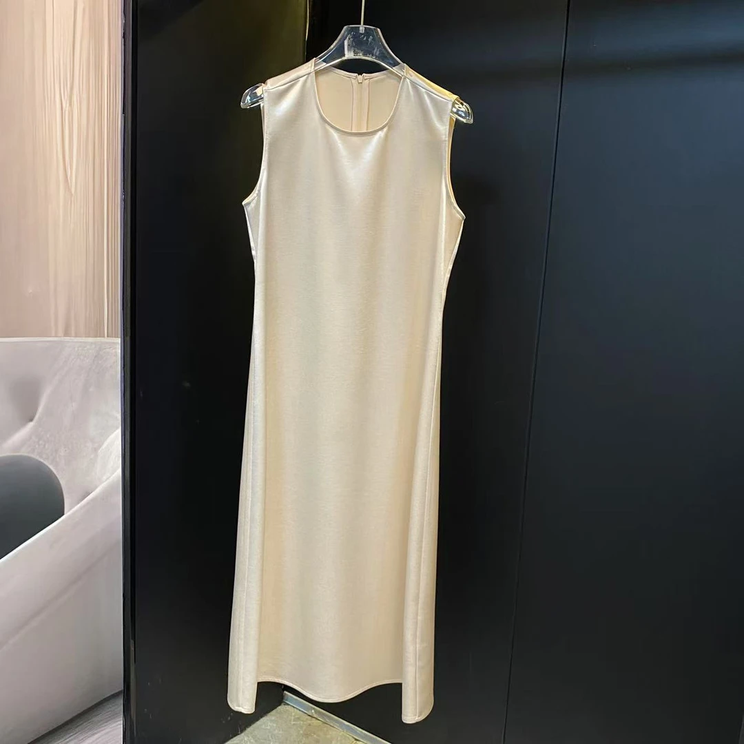 【K姐高定女装】 2025新品 春夏显瘦气质时尚复古 醋酸无袖连衣裙