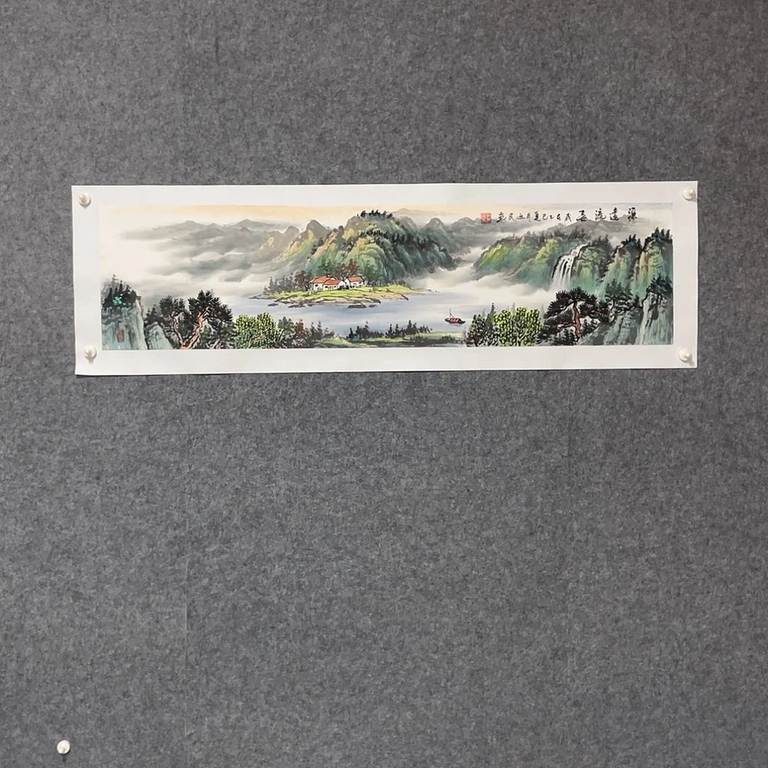 国画四尺对开138.35画芯 捡漏