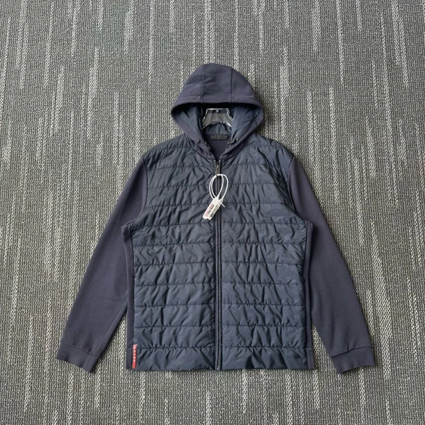 99新 Prada/普拉达 拼接棉服外套/尺码XL