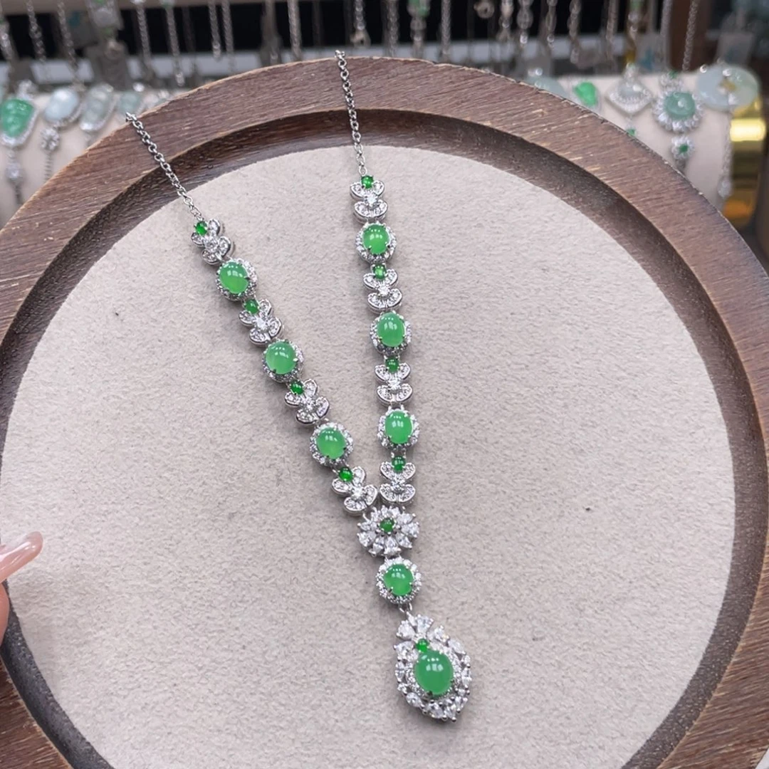 翡翠银S925镶嵌颈饰