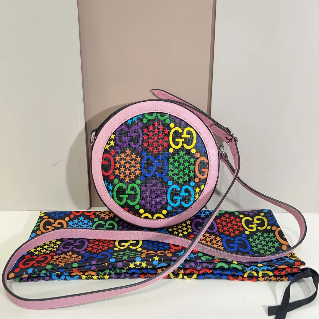 95新 GUCCI/古驰 gucci古驰跳跳糖圆饼斜挎包a9181
