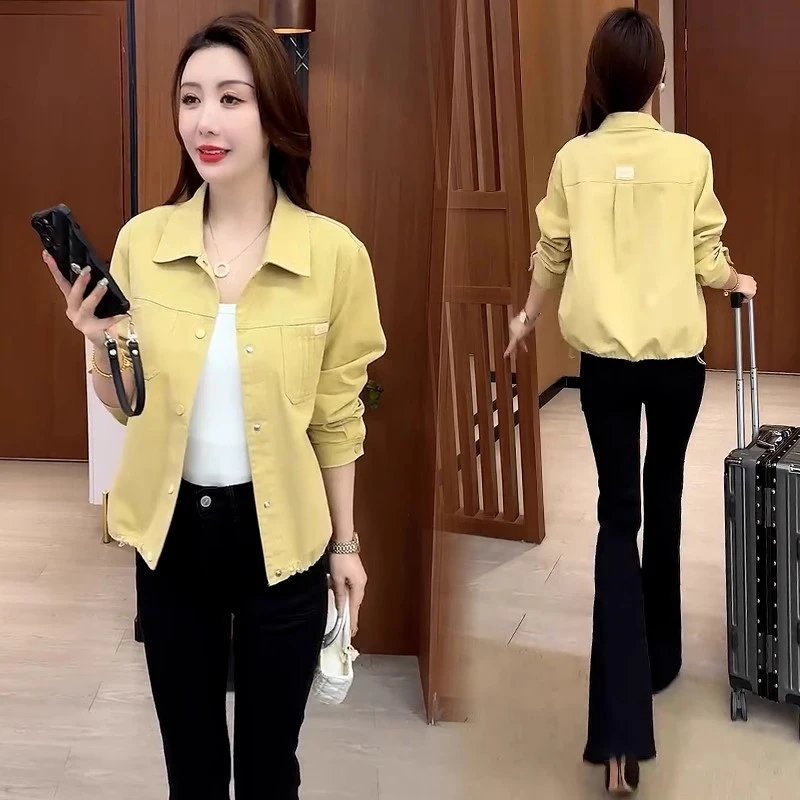 短外套女2025春秋新款中年妈妈爆款洋气宽松大码外套夹克休闲上衣