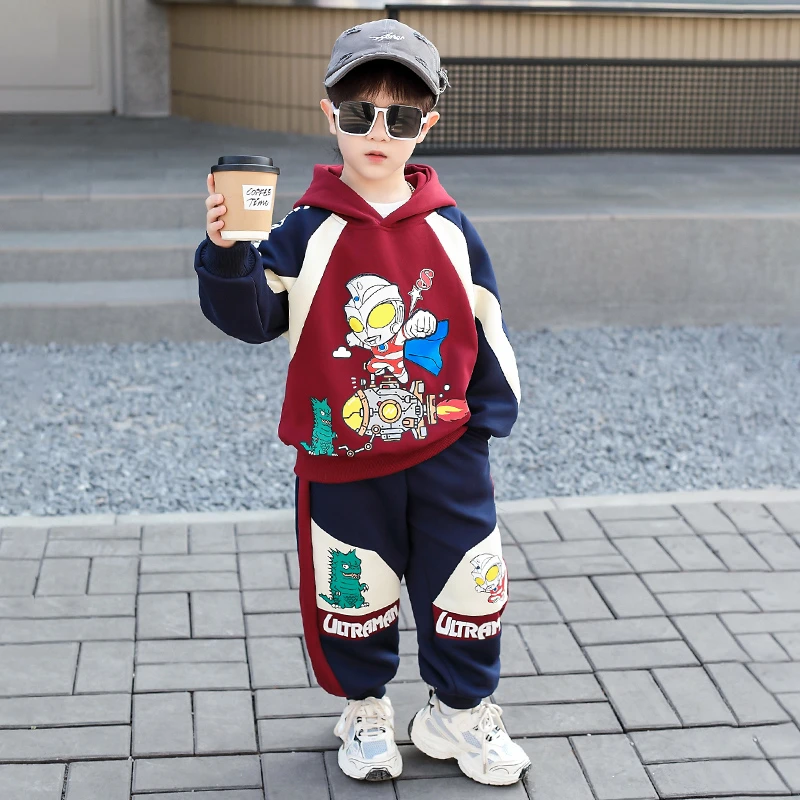 奥特曼男童春秋新款卫衣套装2025宝宝春装帅气运动两件套长袖裤子