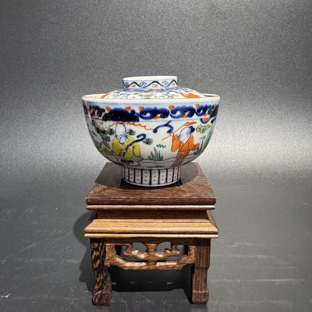 W清 光绪五彩八仙盖碗（高8口径9.5）A0816052