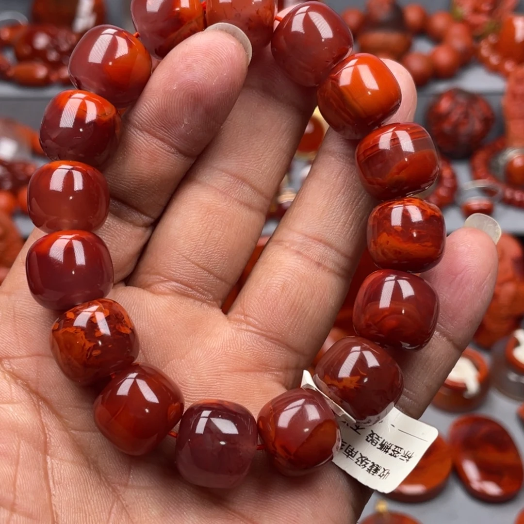 南红玛瑙未镶嵌珠宝奇石单圈14