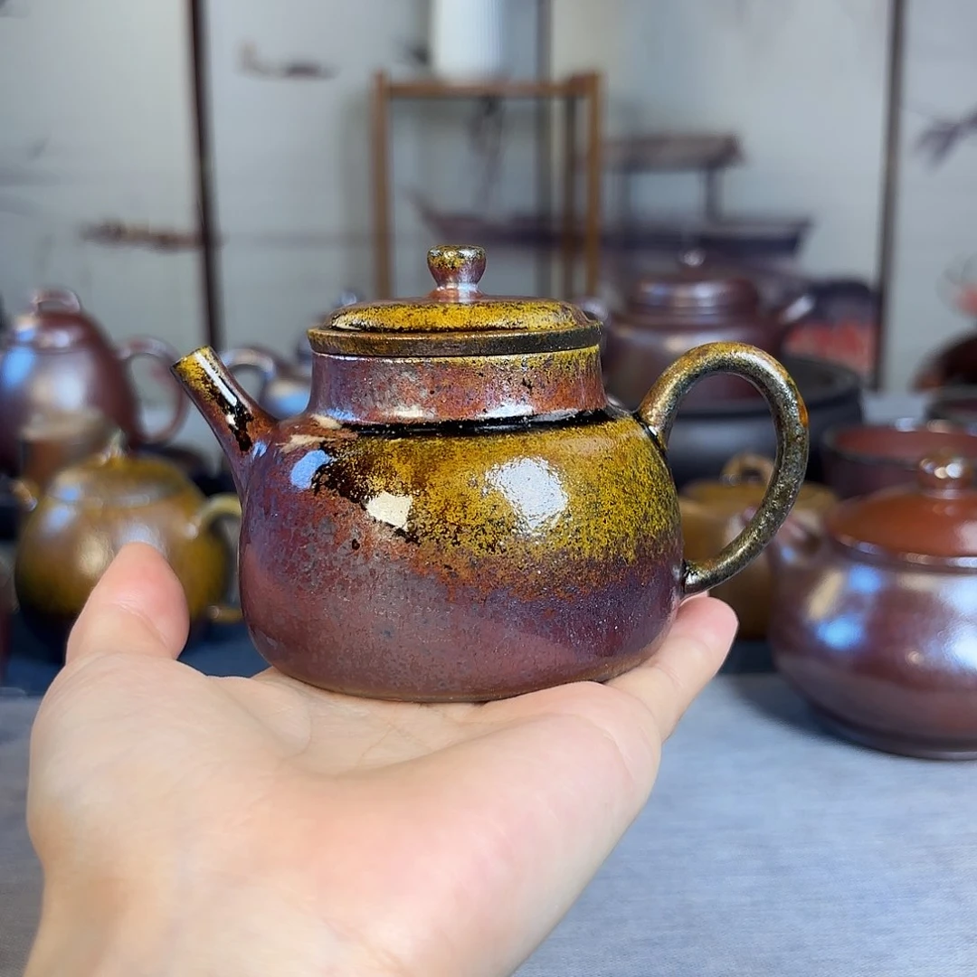 茶壶紫砂柴烧紫砂壶天青言心