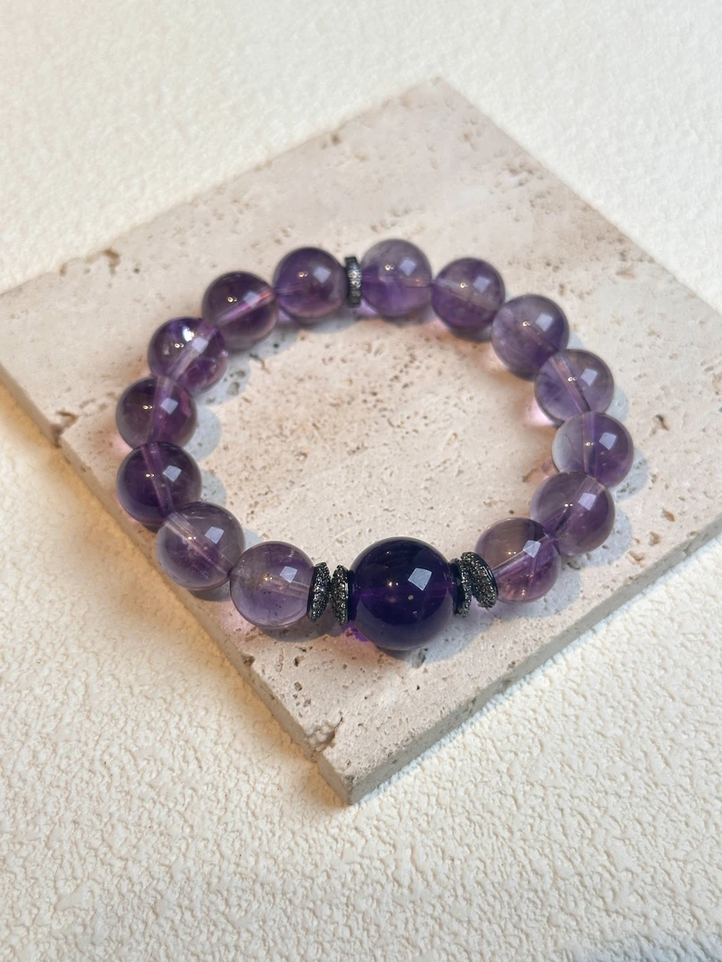 天然紫兔毛设计款手串 多样性发其一 T18