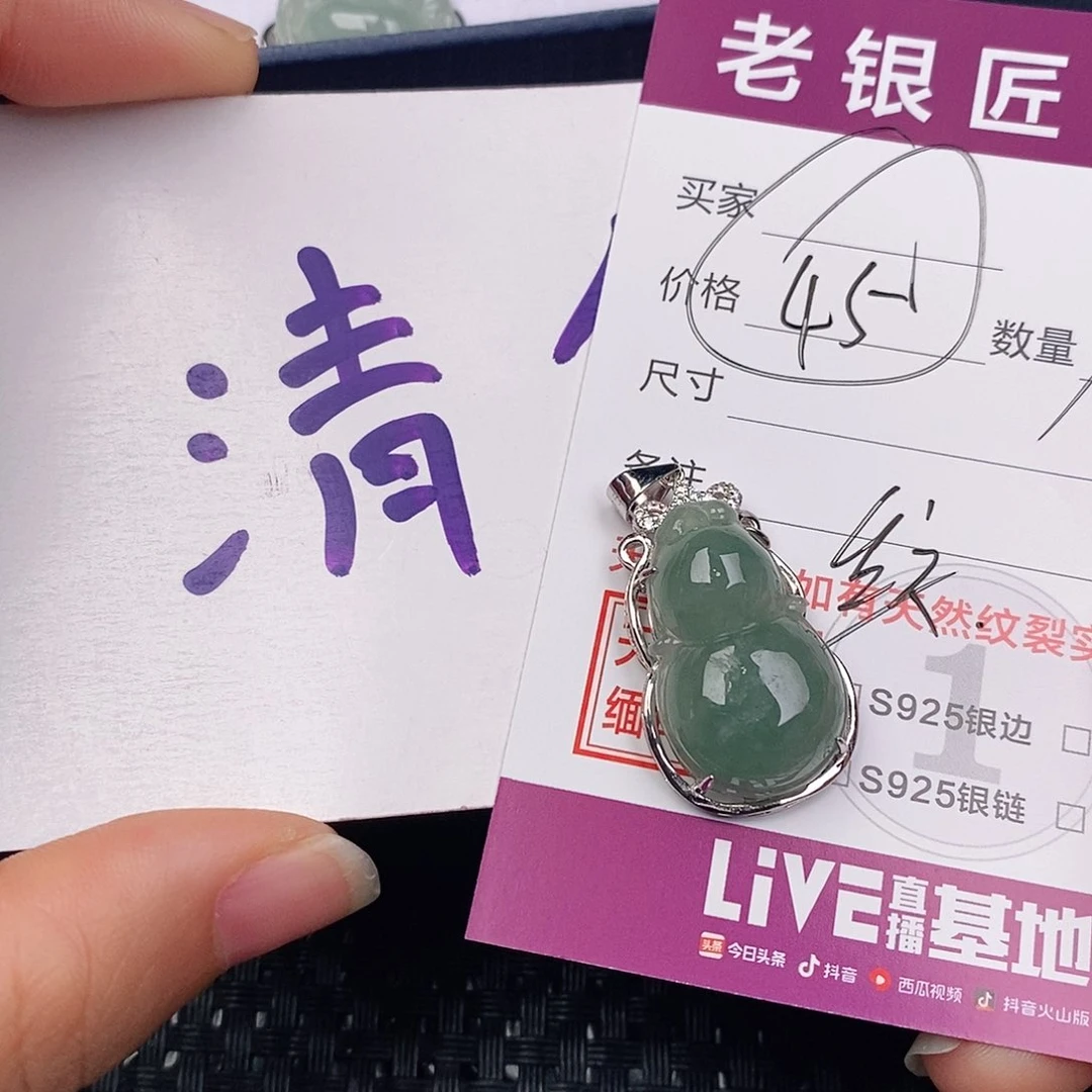 颈饰银S925镶嵌翡翠刘**.