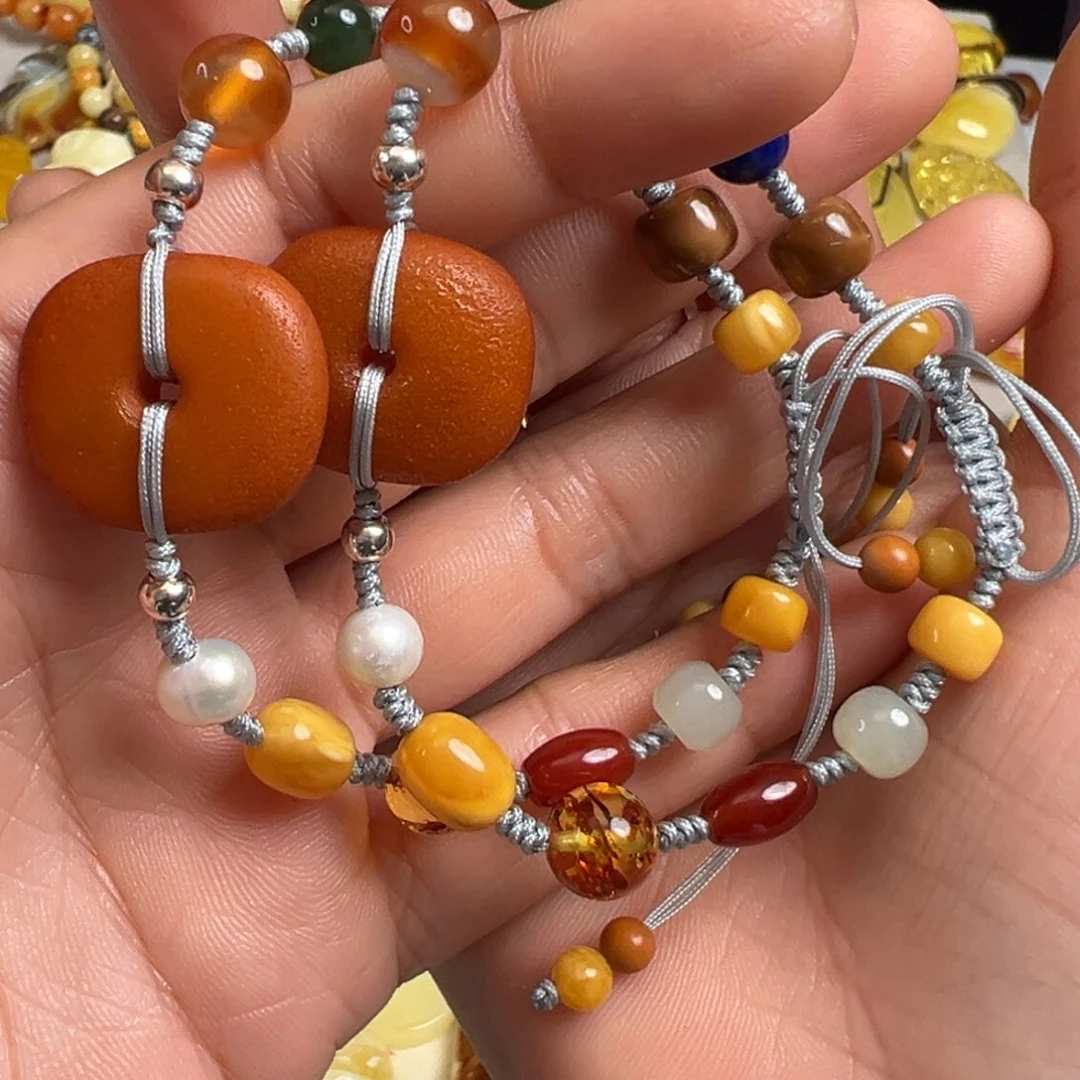 蜜蜡未镶嵌裸石多样性发一条