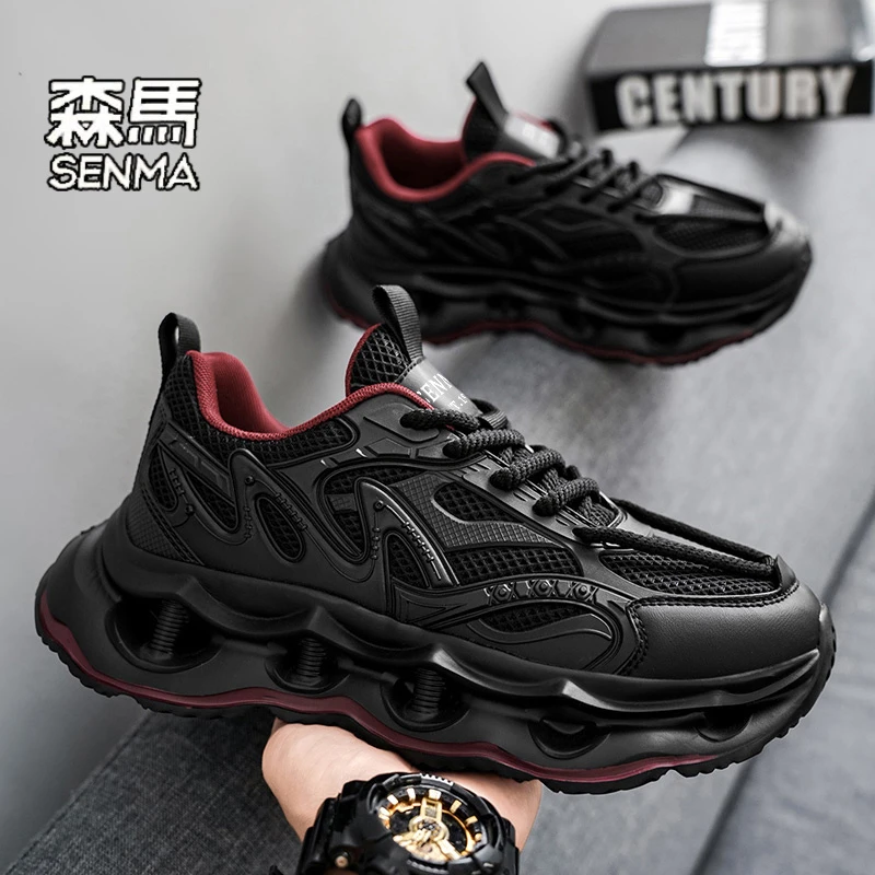 森马男鞋2025新款秋季网面防滑耐磨休闲运动鞋潮牌厚底百搭老爹鞋