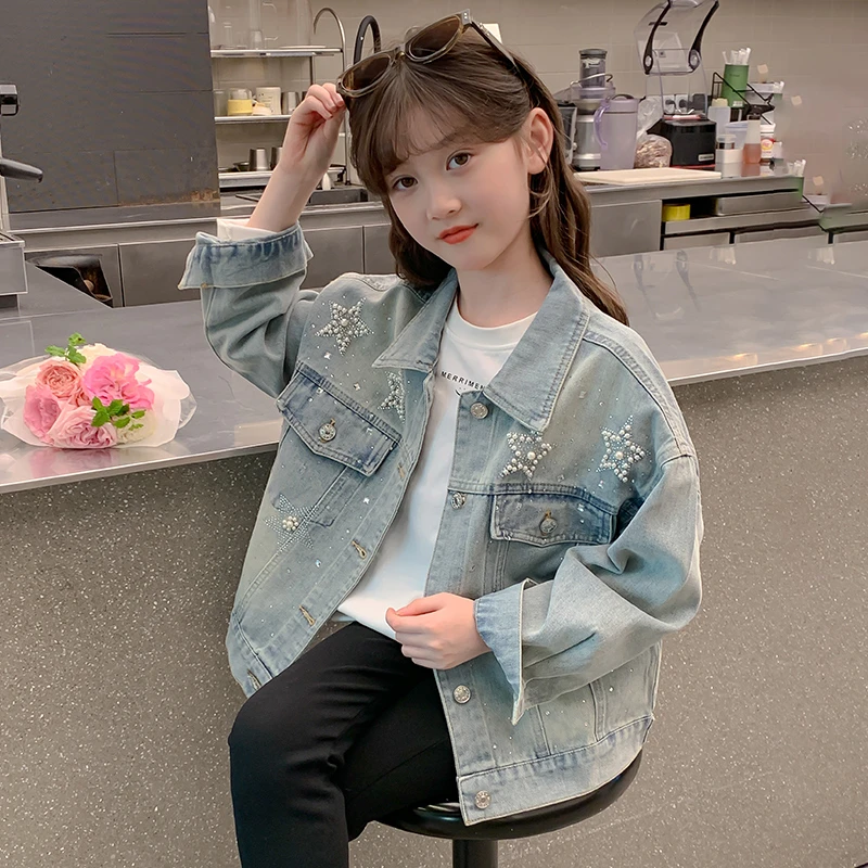 儿童装女童秋装牛仔外套2025新款中大童女孩春秋款洋气休闲上衣潮