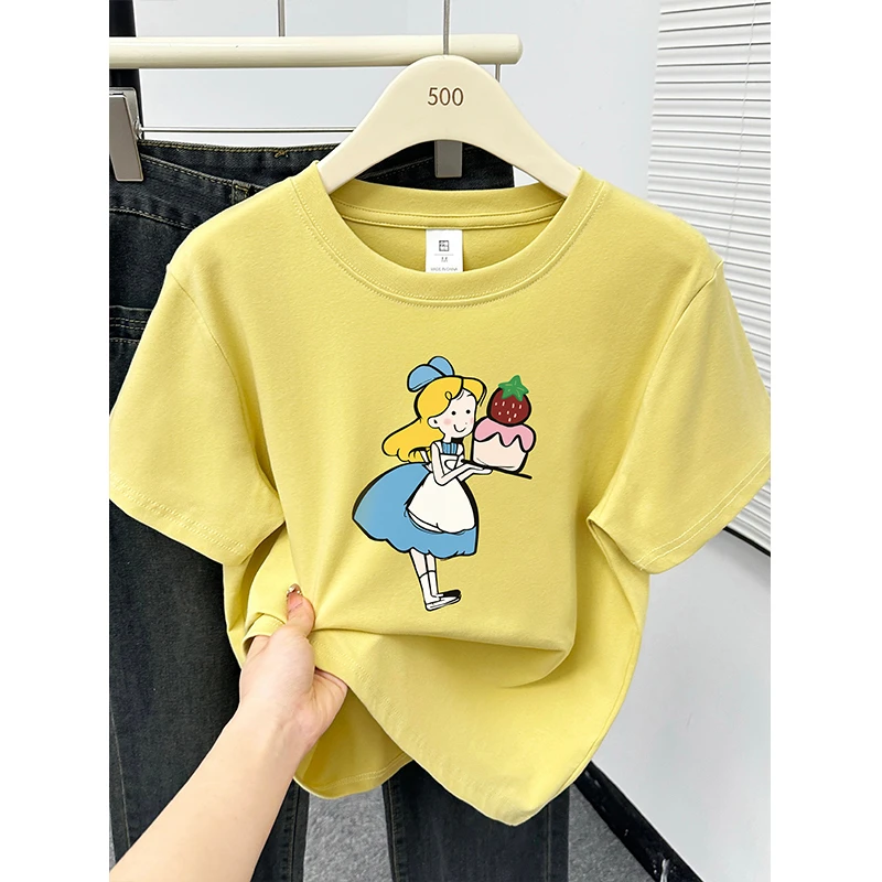 打底洋气减龄短款时髦圆领短袖t恤女装大码时尚百搭显瘦上衣宽松