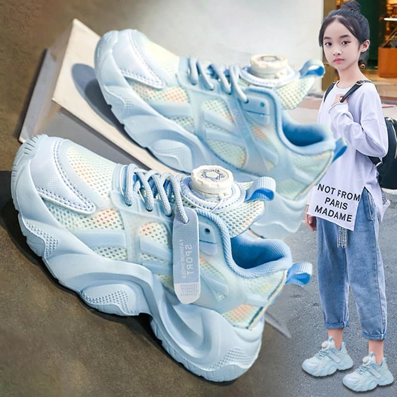 安踏超级儿童女童鞋子网面透气秋季2025新款轻便软底跑步运动鞋女