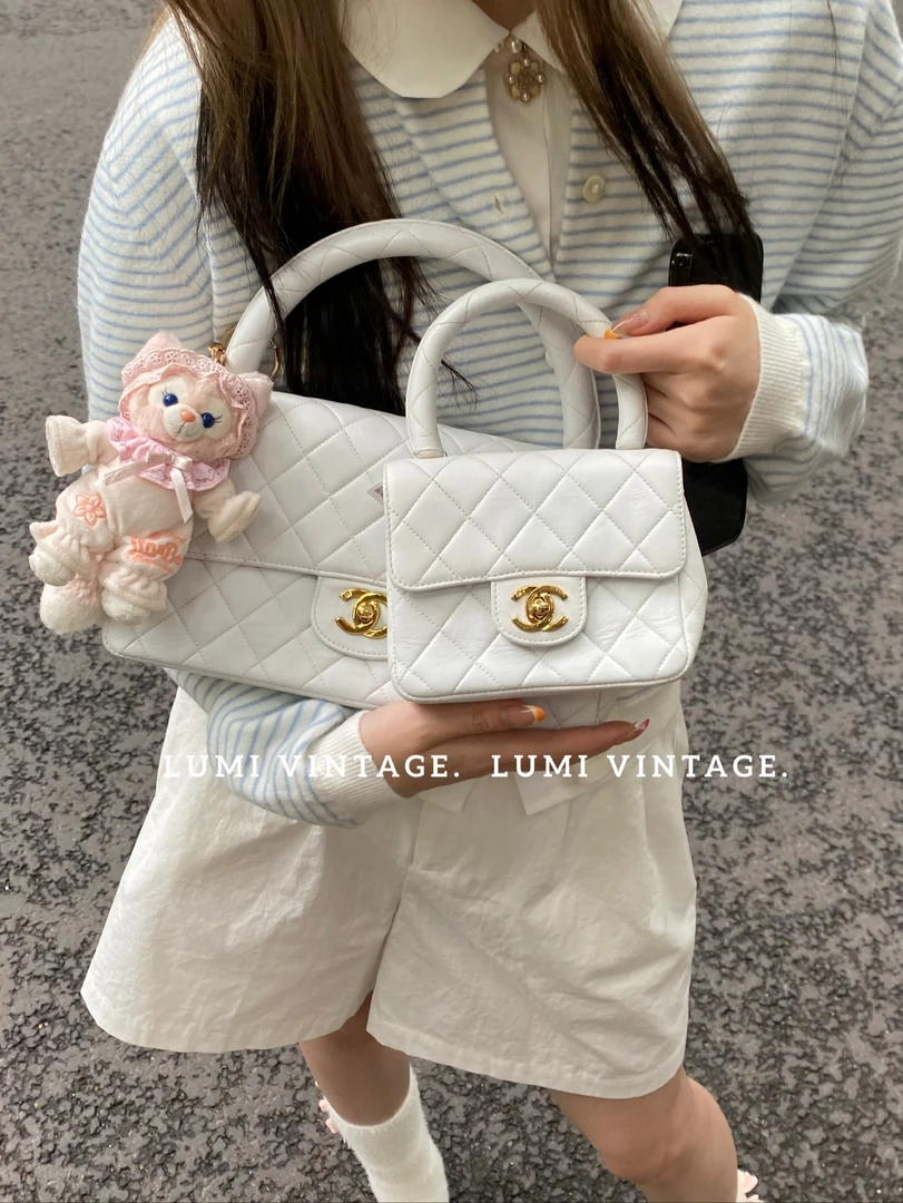 95新 Chanel/香奈儿 高稀子母包白色大的单肩包55724998