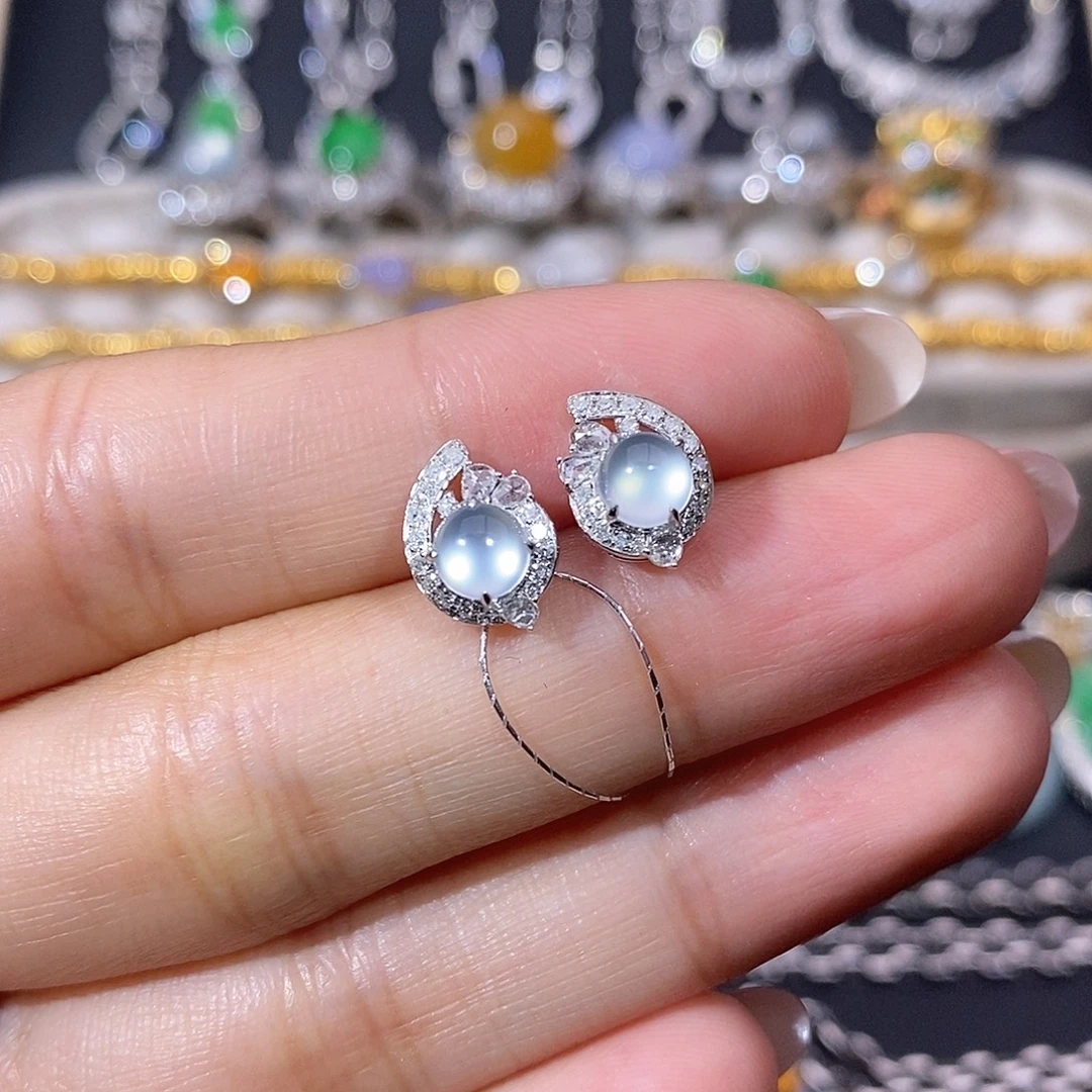 翡翠18K金镶嵌颈饰耳饰