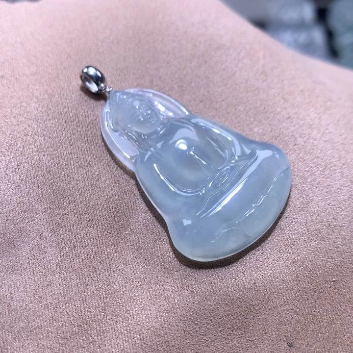 颈饰18K金镶嵌翡翠缅甸翡翠