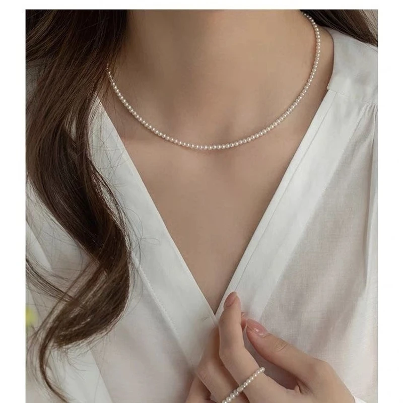 诸暨淡水珍珠2.5-3mm小米珠轻奢气质 高端项链锁骨链