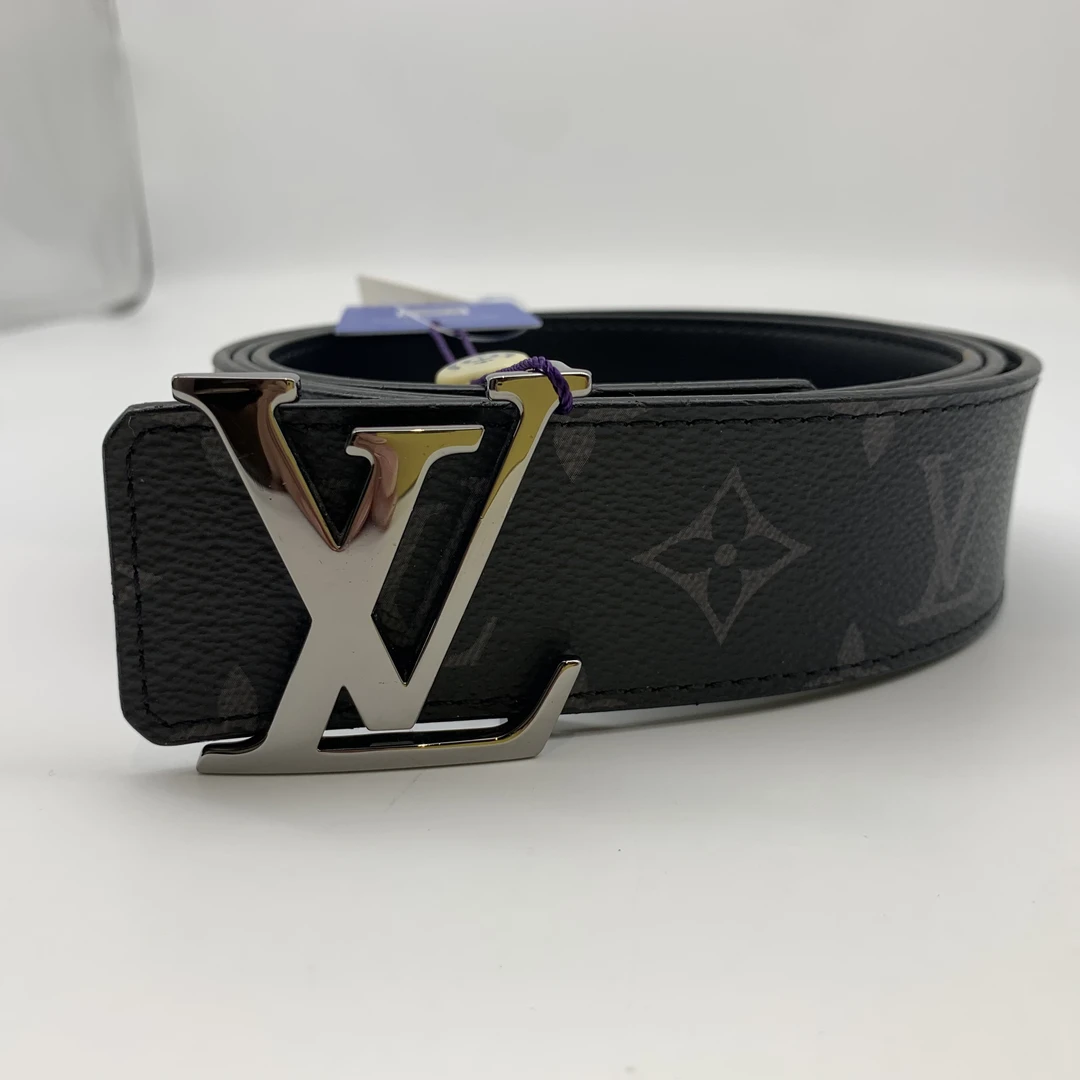 95新 LouisVuitton/路易威登 110码枪扣黑花双面腰带14705997