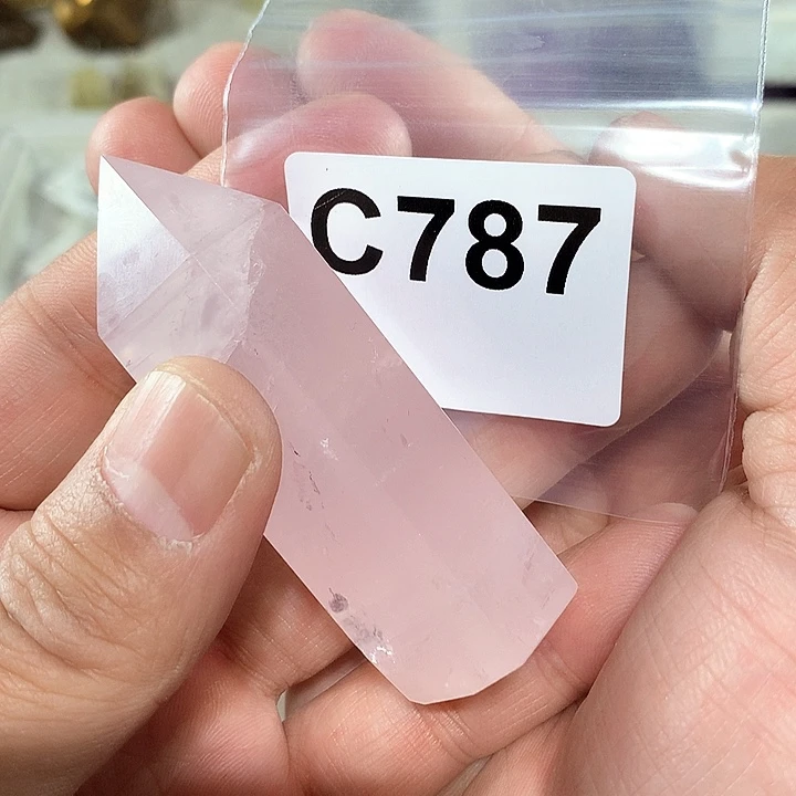 芙蓉石天然水晶柱子C787未镶嵌心****镜