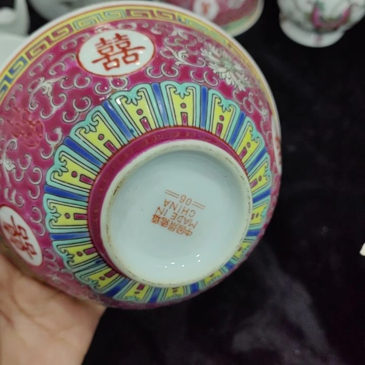 木景德镇红双喜饭碗直径12.8约