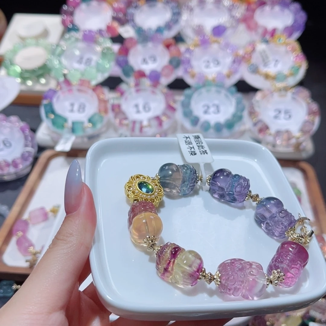 水晶手串未镶嵌K****蓝大貔貅萤石