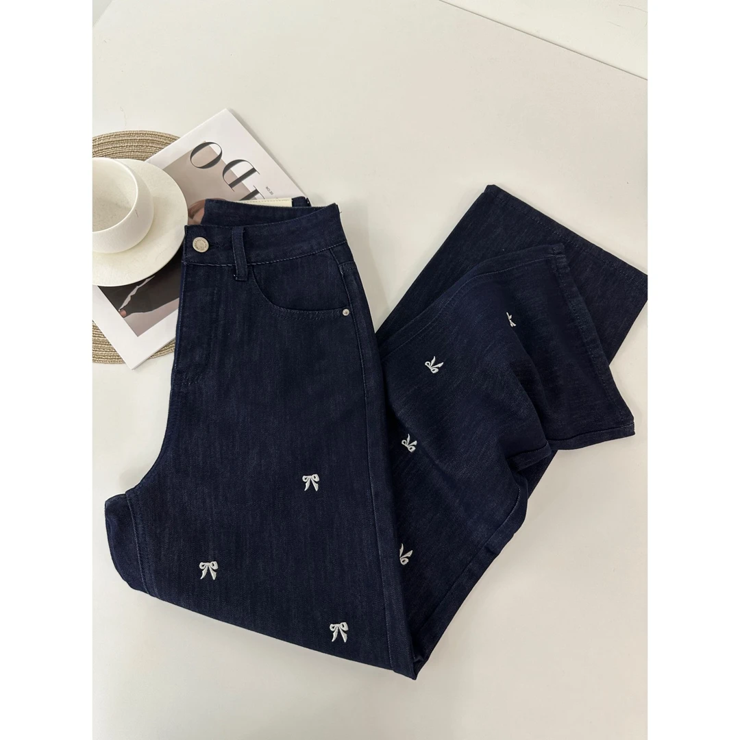 阔腿裤子女款爆款2025新款宽松百搭显瘦莱赛尔直筒薄款女士牛仔裤