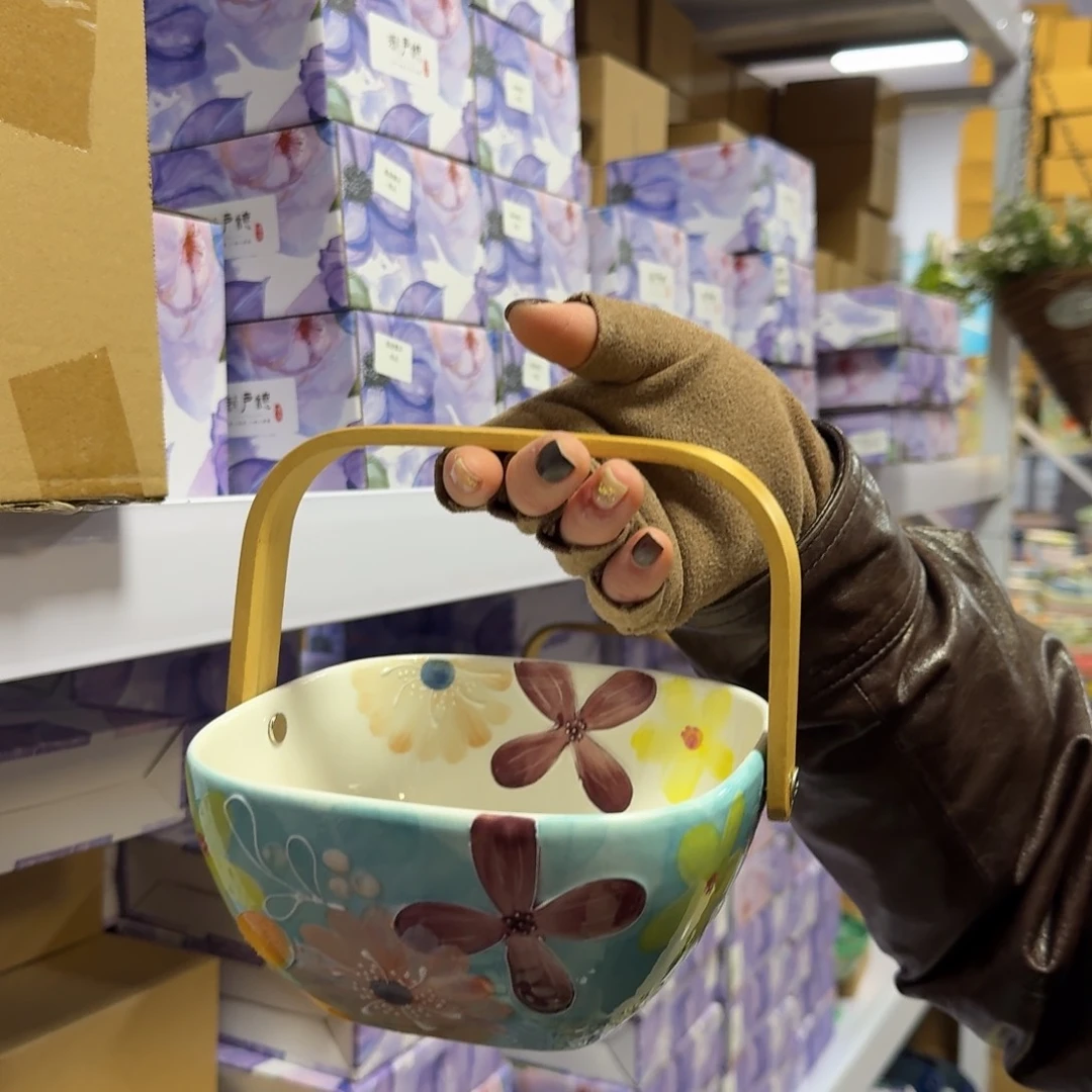 瓷6英寸半夏小提篮一只