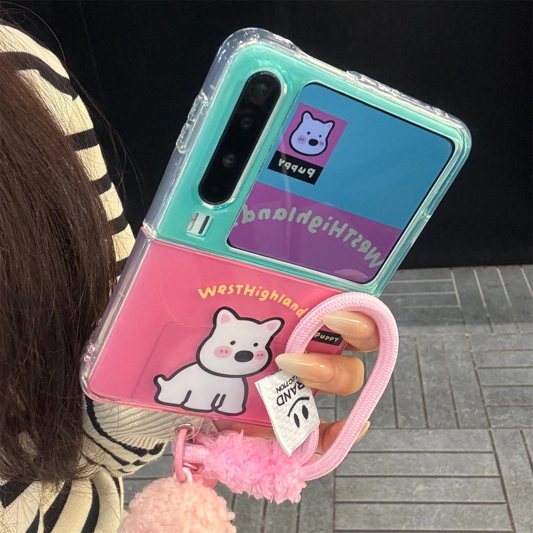 适用华为purax典藏版折叠屏手机壳PuraX撞色企鹅吉利猫西高地小熊