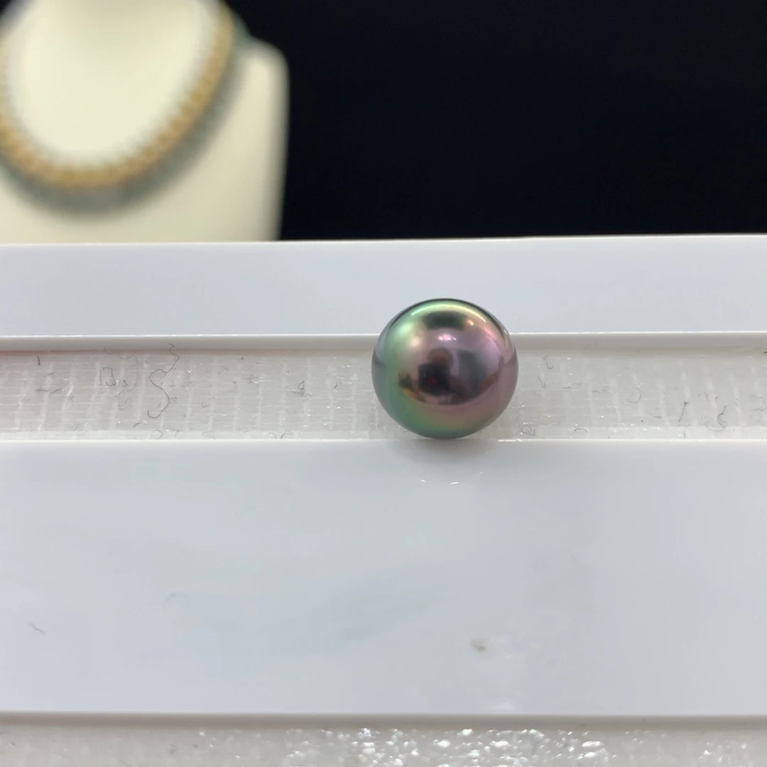 未镶嵌裸珠定制海水珍珠10mm孔雀双面色