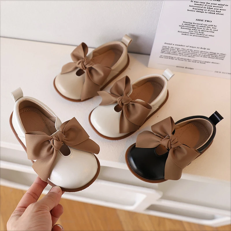 女童公主鞋蝴蝶结春秋季中小女孩单鞋软底玛丽珍儿童鞋洋气宝宝鞋
