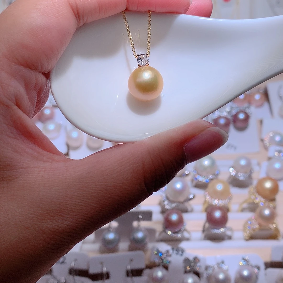 银S925镶嵌淡水珍珠吊坠(赠链)CC11.6mm