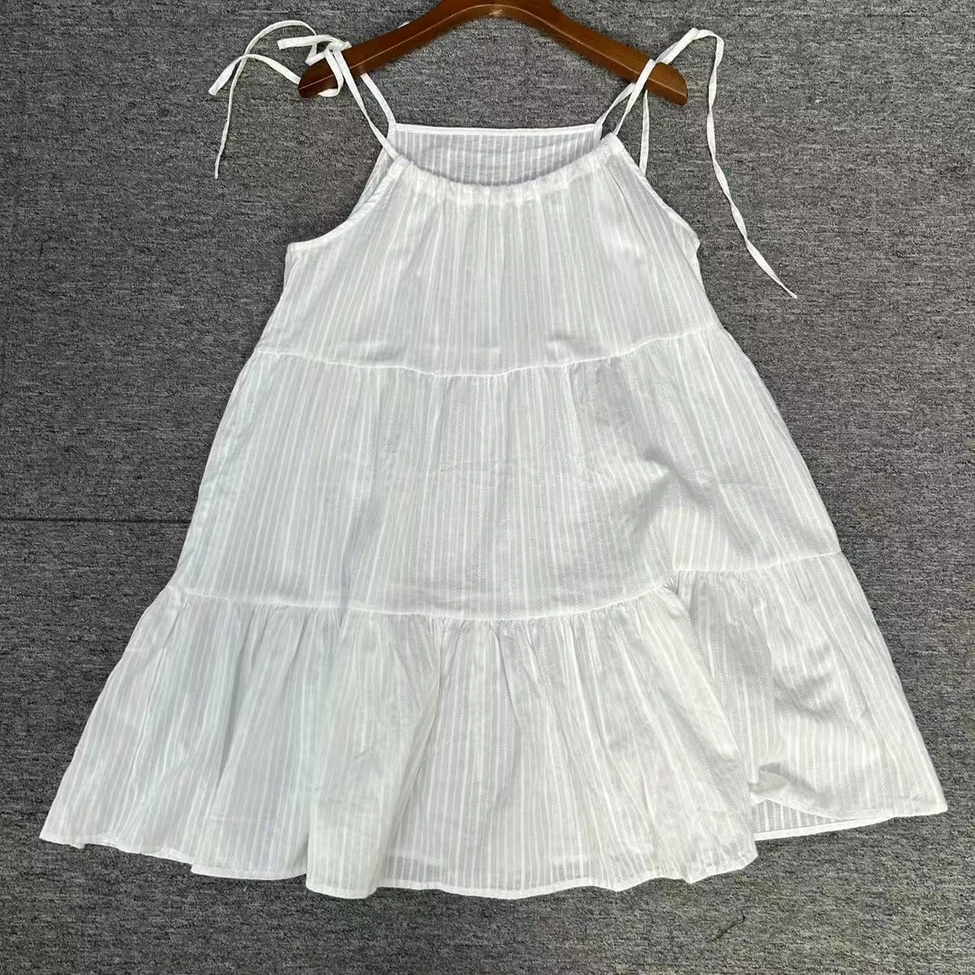 外贸原单【衣长72】棉质文艺显瘦吊带连衣裙背带裙吊带裙