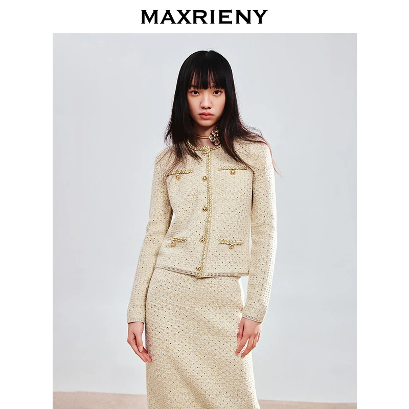 【商场同款-新中式】MAXRIENY轻奢鎏金外套法式名媛风上衣高级感