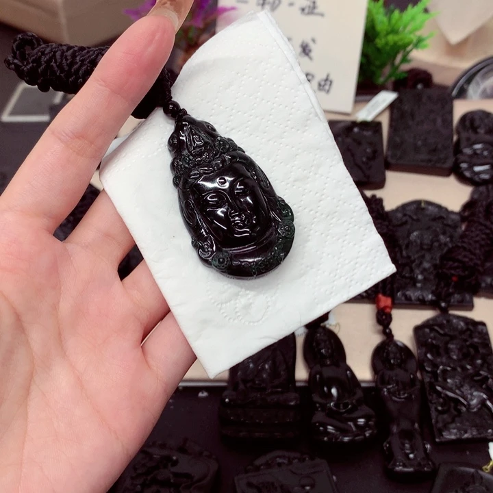 未镶嵌挂件翡翠天然a货钢琴黑挂件