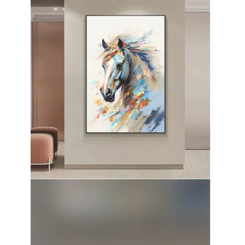 油画玄关[马到成功】9010家具装饰画玄关画