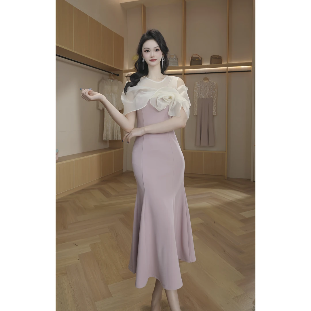 【香香定制】新款气质轻奢显瘦高端时尚法式性感连衣裙11522