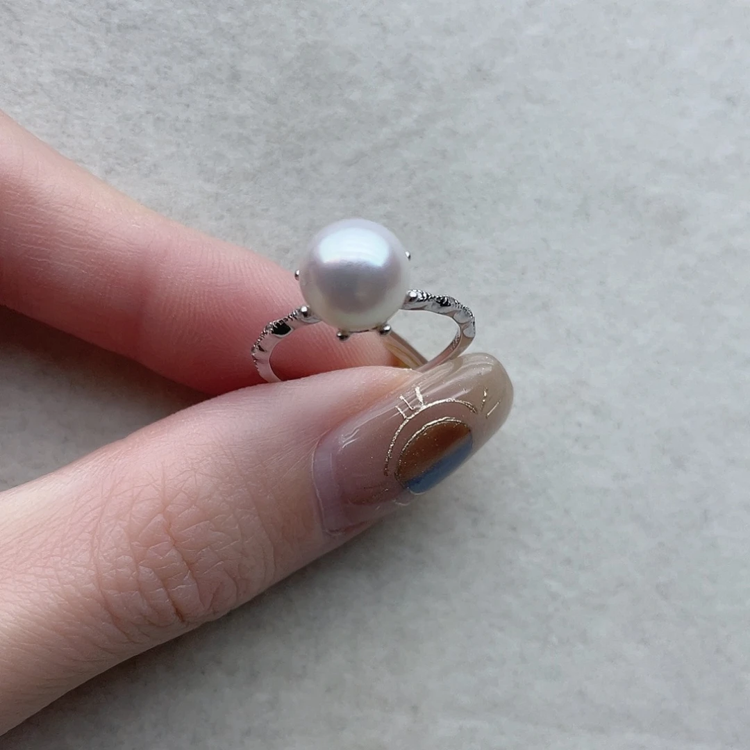 戒指9海水珍珠银S925镶嵌