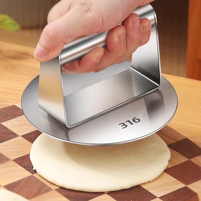 不锈钢压饺子皮器手抓饼包子糍粑神器春节家用铁板鱿鱼压板