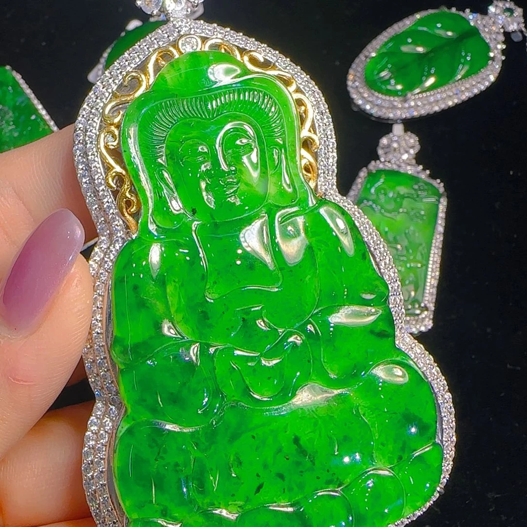 翡翠吊坠(赠链)银S925镶嵌