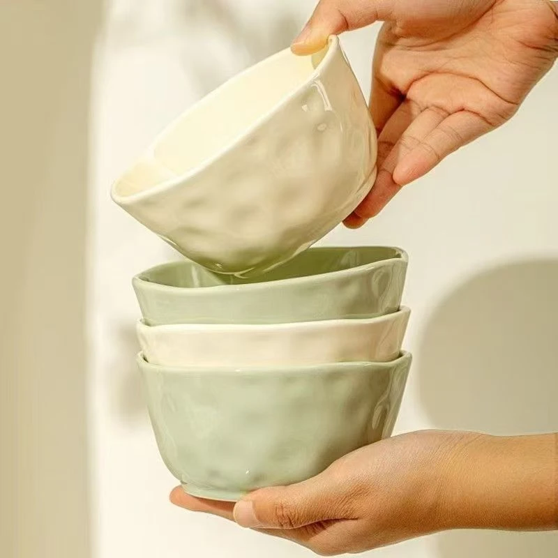 【厂家清仓】4只6英寸奶油新款家用盘子碗筷陶瓷碗碟高颜值碗